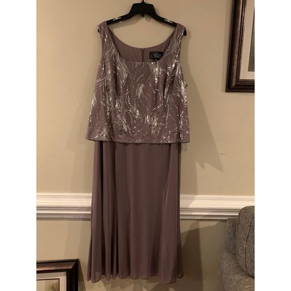 Alex Evenings Size 20 Dress Sequin Satin Formal Cocktail Party Cruise Dinner NWT - Picture 1 of 8